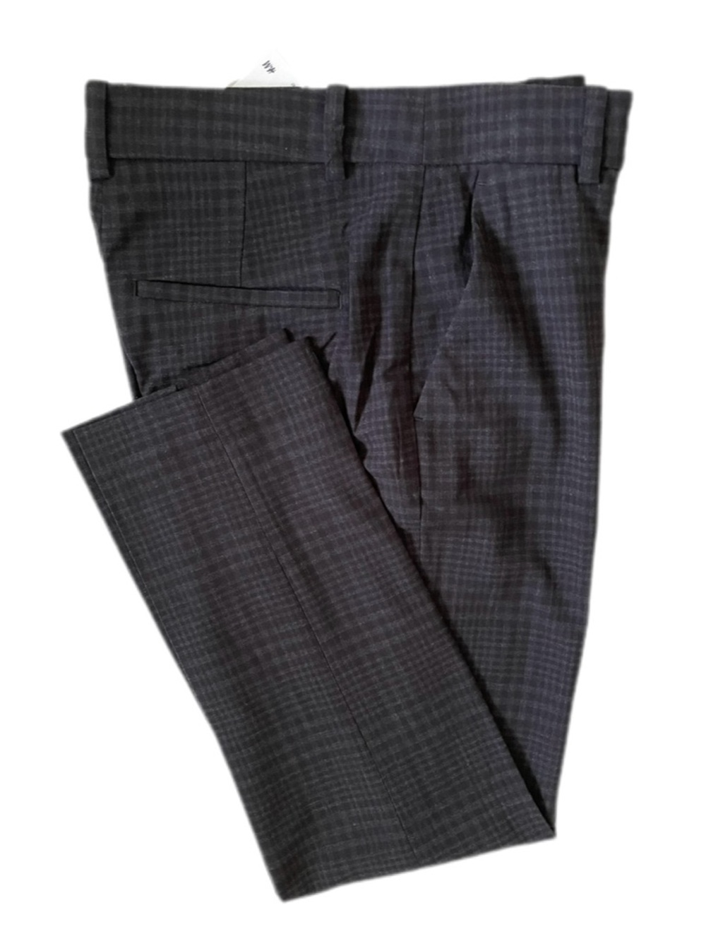 H&M Black Checked Straight Leg Dress Pants NWT